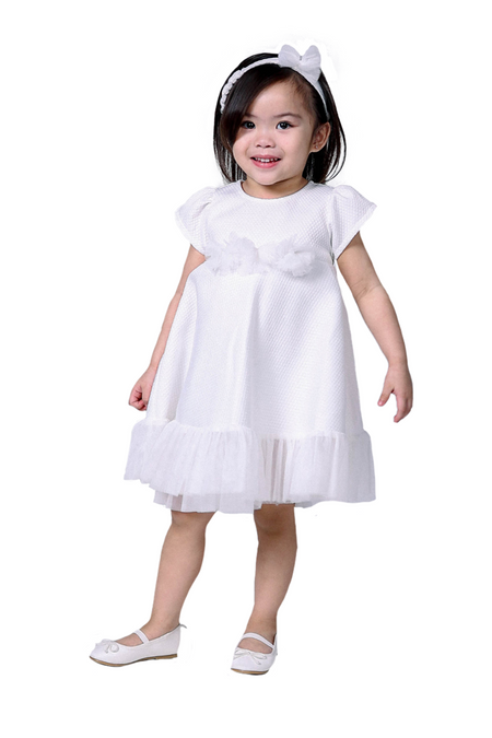 White Shirred Dress