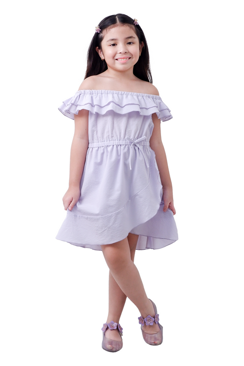 Lilac Off-Shoulder Ruffle Overlay>>>>>Before: Php 1,999.75
