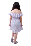 Lilac Off-Shoulder Ruffle Overlay