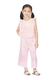 Pink Top with Ruffles and Pants Set