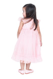 Baby Pink Ruffle A-Line Long Dress