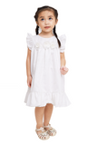 White Empire Dress with Flared Sleeves